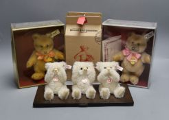 White label, three white bears on base 'See no evil' etc., a white label Jackie Bear, box/cert.