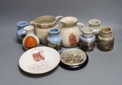 Crimean, Boer war, WWI and shooting commemorative ceramics - including Pratt ware pots, a