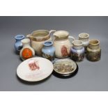 Crimean, Boer war, WWI and shooting commemorative ceramics - including Pratt ware pots, a