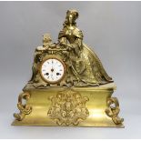 A Louis XV style gilt bronze 8 day mantel clock (dismantled)