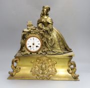 A Louis XV style gilt bronze 8 day mantel clock (dismantled)