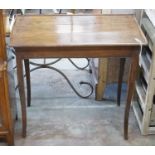 An early 19th century French rectangular fruitwood side table, width 76cm, depth 43cm, height 70cm