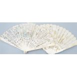 A collection of 10 fans, including some ivory and bone, 19th/early 20th century