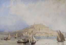 19th century English School, watercolour, 'Cagliari, Sardinia', 22 x 32cm