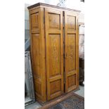 An 18th century style painted pine French armoire, width 126cm, depth 50cm, height 210cm