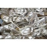 A quantity of assorted 18th century and later silver flatware various dates, makers and patterns,