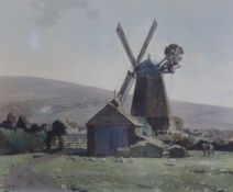 Edwin Byatt (1888-1948), colour print, 'Polegate Mill', signed in pencil, 45 x 54cm