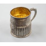 A George IV demi-fluted silver christening mug, with later engraved inscription, London, 1823,