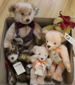 Five limited edition Merrythought Teddy Bears