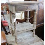 A 19th century style French provincial pine two tier side table, width 54cm, depth 37cm, height