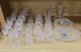 A quantity of cut glassware including Edinburgh glass, decanters etc.