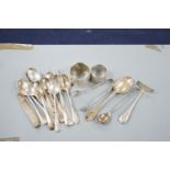 A silver napkin ring, a small quantity of assorted silver flatware and an 800 napkin ring, gross