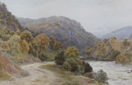 Alfred Powell (1837-1905), watercolour, 'Autumn river bank', signed, 36 x 54cm