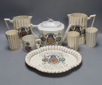 National Rifle Association Wimbledon 1889 - A group of Staffordshire commemorative pottery,