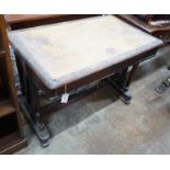 A Regency rosewood rectangular writing table, width 99cm, depth 60cm, height 74cm