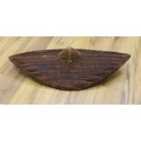 A Ugandan wicker shield, Soga or Ganda, 83cm