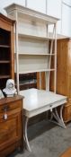 A contemporary Island Furniture Design white painted tall dressing table with part mirrored