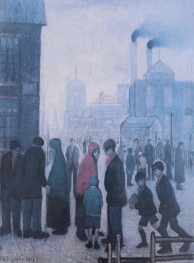 After Lawrence Stephen Lowry, a limited edition print “Salford Street Scene” 829/850 together - Image 8 of 10