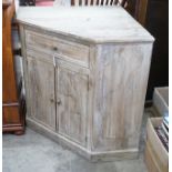 A 19th century style French provincial pine corner cabinet, width 98cm, depth 69cm, height 78cm