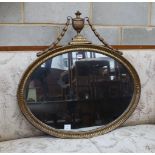 An Adam design oval giltwood wall mirror, width 81cm, height 81cm