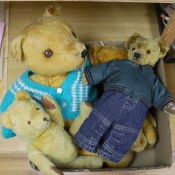 Six British Teddy Bears including Sooty Puppet and Pedigree