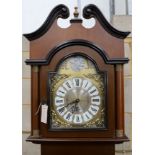 A reproduction German mahogany 'Tempus Fugit' longcase clock, height 215cm