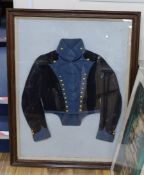 A rare Dart and Erme Yeoman Cavalry felt tunic, c.1822-28, mounted with gilt buttons D & E over Y C,