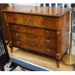 A Biedermier style bird's eye maple commode, width 124cm, depth 54cm, height 96cm