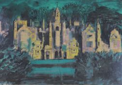 § § John Piper (1903-1992), screenprint, 'Harlaxton Manor' 1977, signed in pencil, 8/100, 57 x 78cm