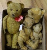 Five British Teddy Bears including Tingaling Bruin 1930's Bear and two others