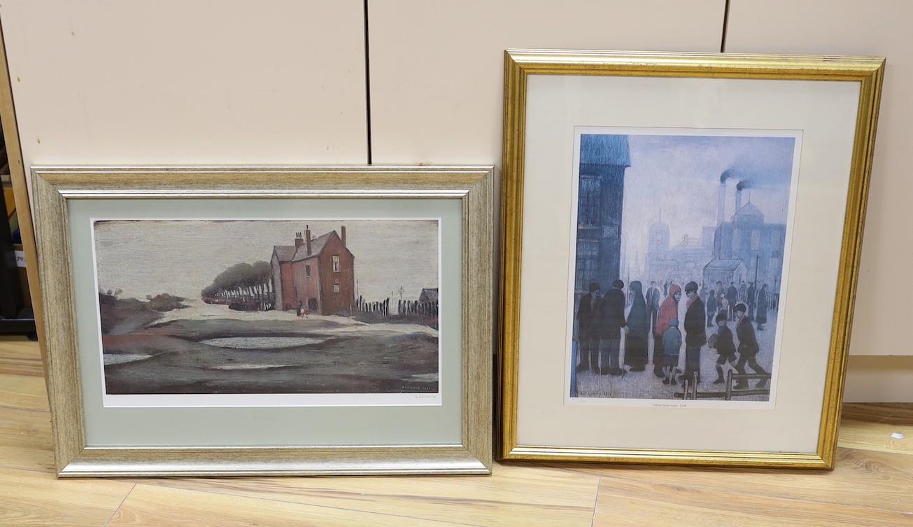 After Lawrence Stephen Lowry, a limited edition print “Salford Street Scene” 829/850 together - Image 2 of 10