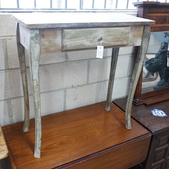 An 18th century style provincial pine side table, width 80cm, depth 33cm, height 83cm - Image 4 of 6