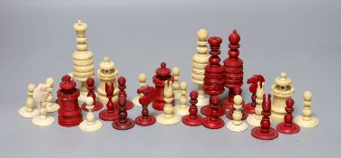 A 19th century bone chess set