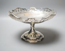 An Edwardian silver pedestal bowl, with pierced border, Martin, Hall & Co, Sheffield, 1908, diameter