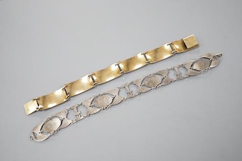 A Norwegian sterling and enamel floral bracelet, 16cm and one other 800 white metal and enamel - Image 7 of 17