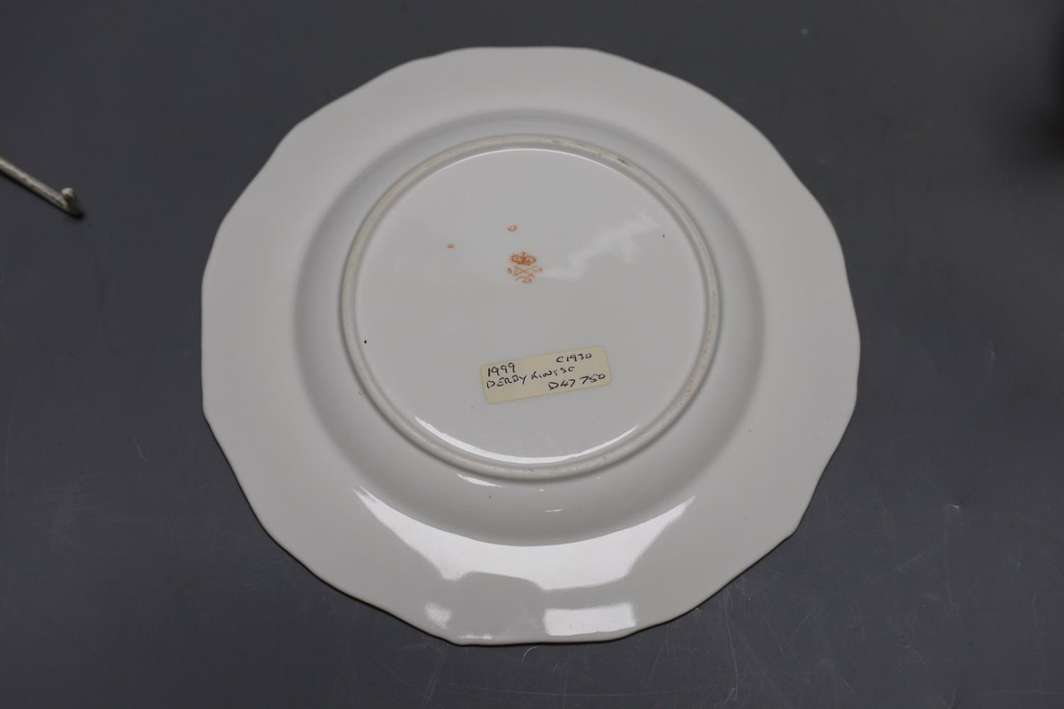 A Derby King Street plate by Harry Sampson Hancock monogrammed verso 'II' red S and H mark and a - Image 8 of 10
