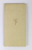 ° ° Golden Cockerel Press - Gill, Eric - The Lord’s Song. A Sermon, one of 500, cream buckram,