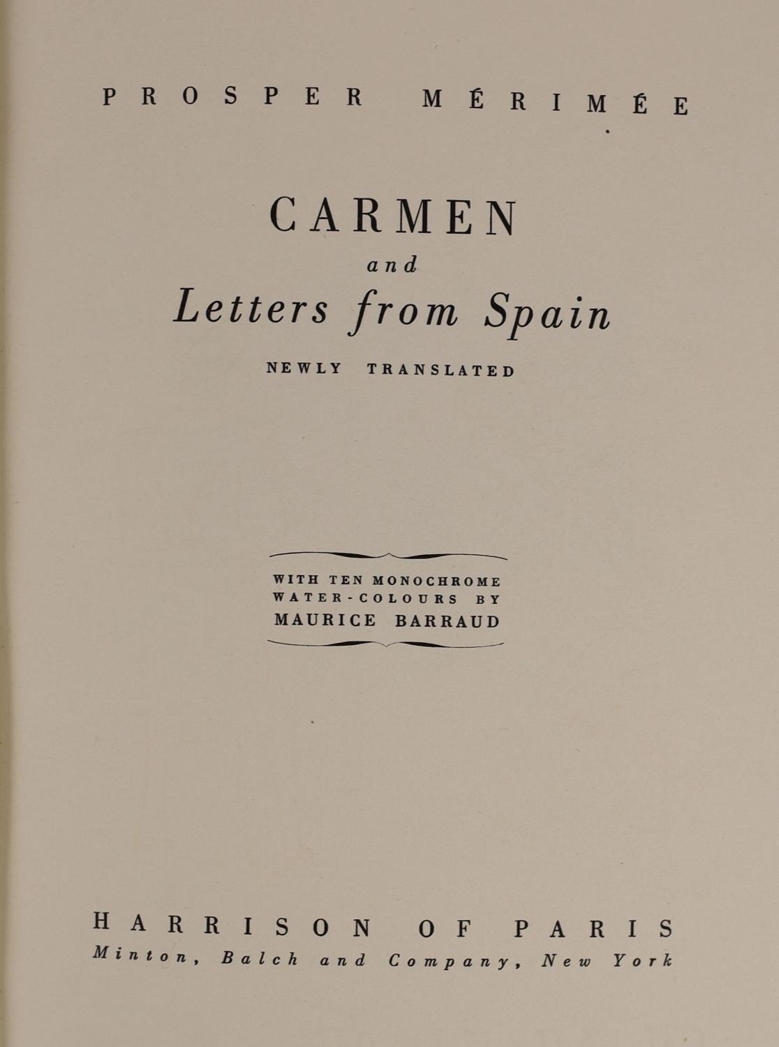 ° ° Merimée, Prosper - Carmen and Letters from Spain. Limited edition, one of 595. Complete with - Image 2 of 4