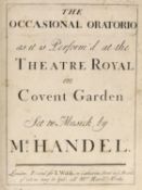 ° ° Handel, George Friedrich - The Occasional Oratorio as it is Perform'd at the Theatre Royal in