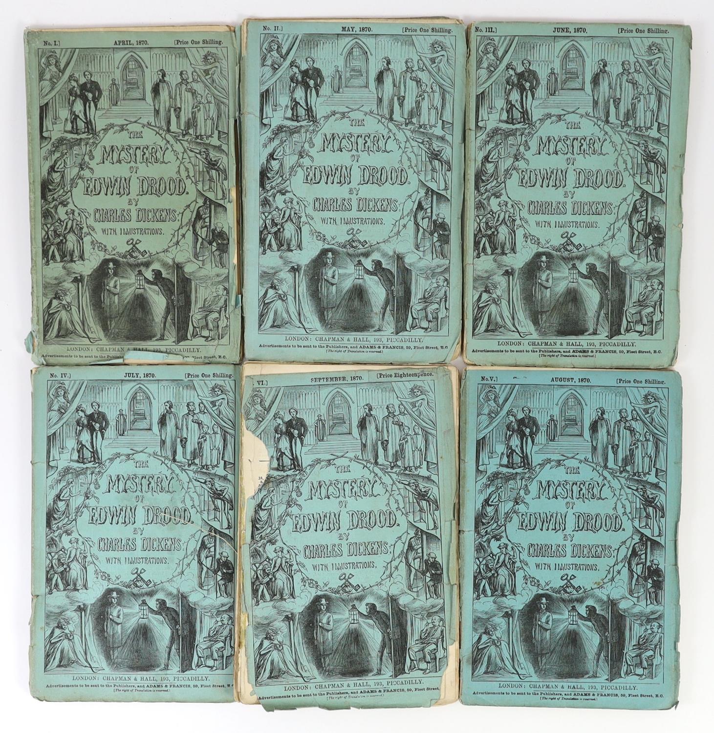 ° ° Dickens, Charles - The Mystery of Edwin Drood, 1st edition, in original 6 parts, original wraps,