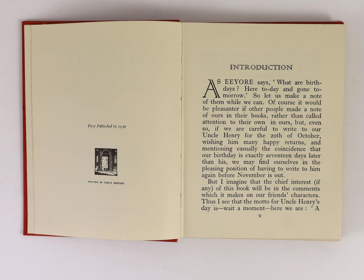 ° ° Dr. Marie Stopes interest - Milne. A. A - The Christopher Robin Birthday Book, 1st edition, with - Image 7 of 7