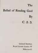 ° ° Wilde, Oscar - The Ballad of Reading Gaol, 4th edition, 8vo, cloth, Leonard Smithers, London,