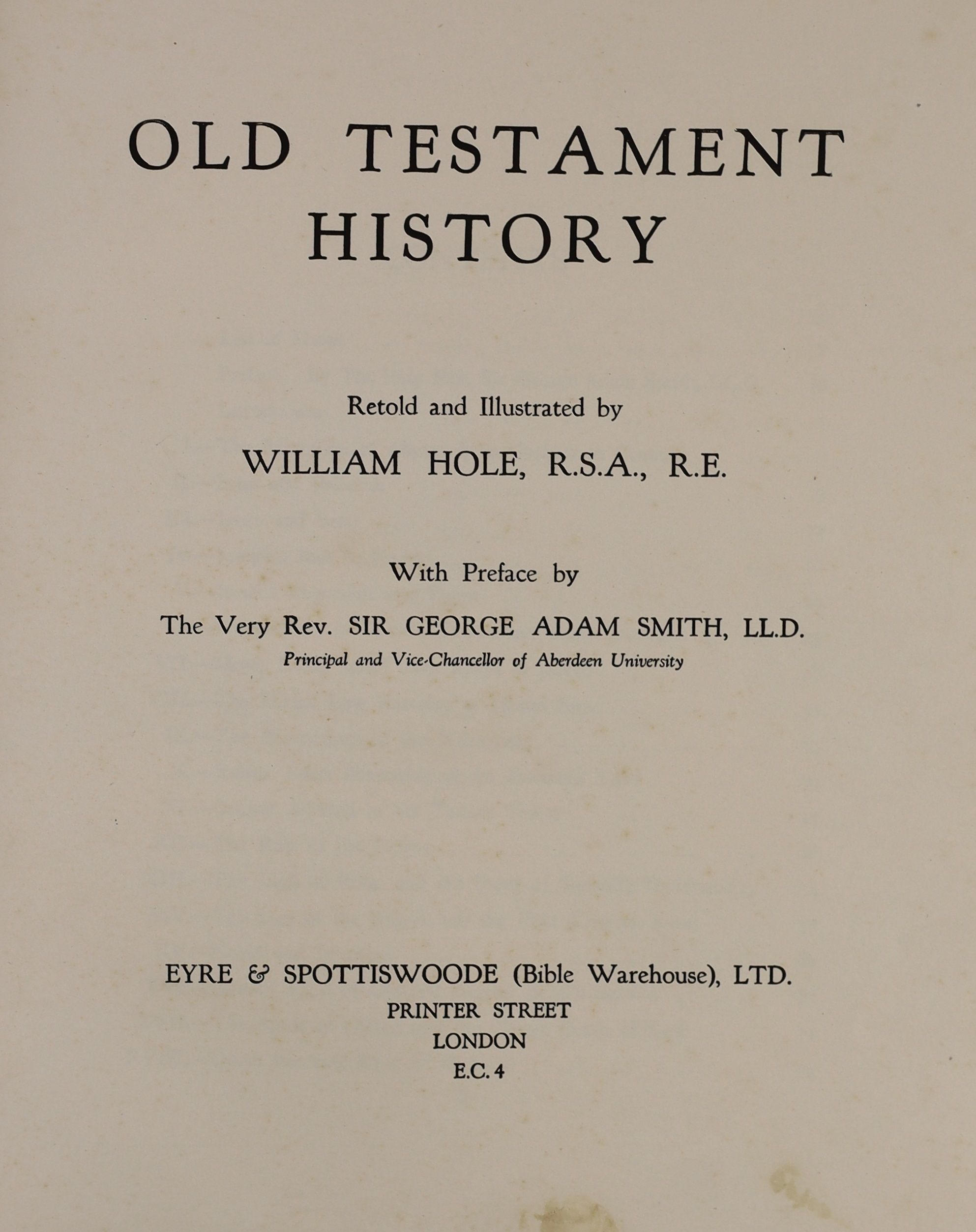 ° ° Hole, William - Old Testament History. Complete with 75 coloured plates, each with descriptive - Image 6 of 11