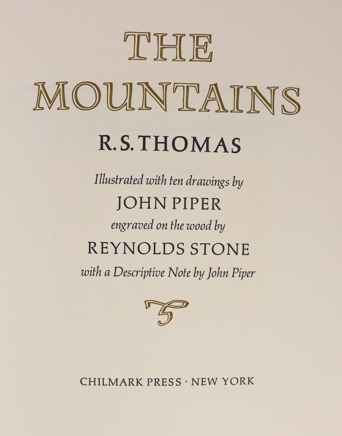 ° ° Thomas, Ronald Stuart - The Mountains, one of 350, illustrated by John Piper, with 10 plates,