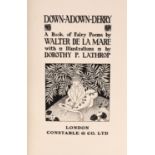 ° ° De la Mare, Walter - Down-Adown-Derry, one of 325, signed by the author, illustrated by