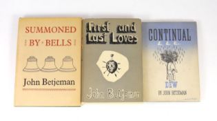 ° ° Betjeman, John - 3 works:- Continual Dew, 1st edition, original cloth in unclipped d/j, with