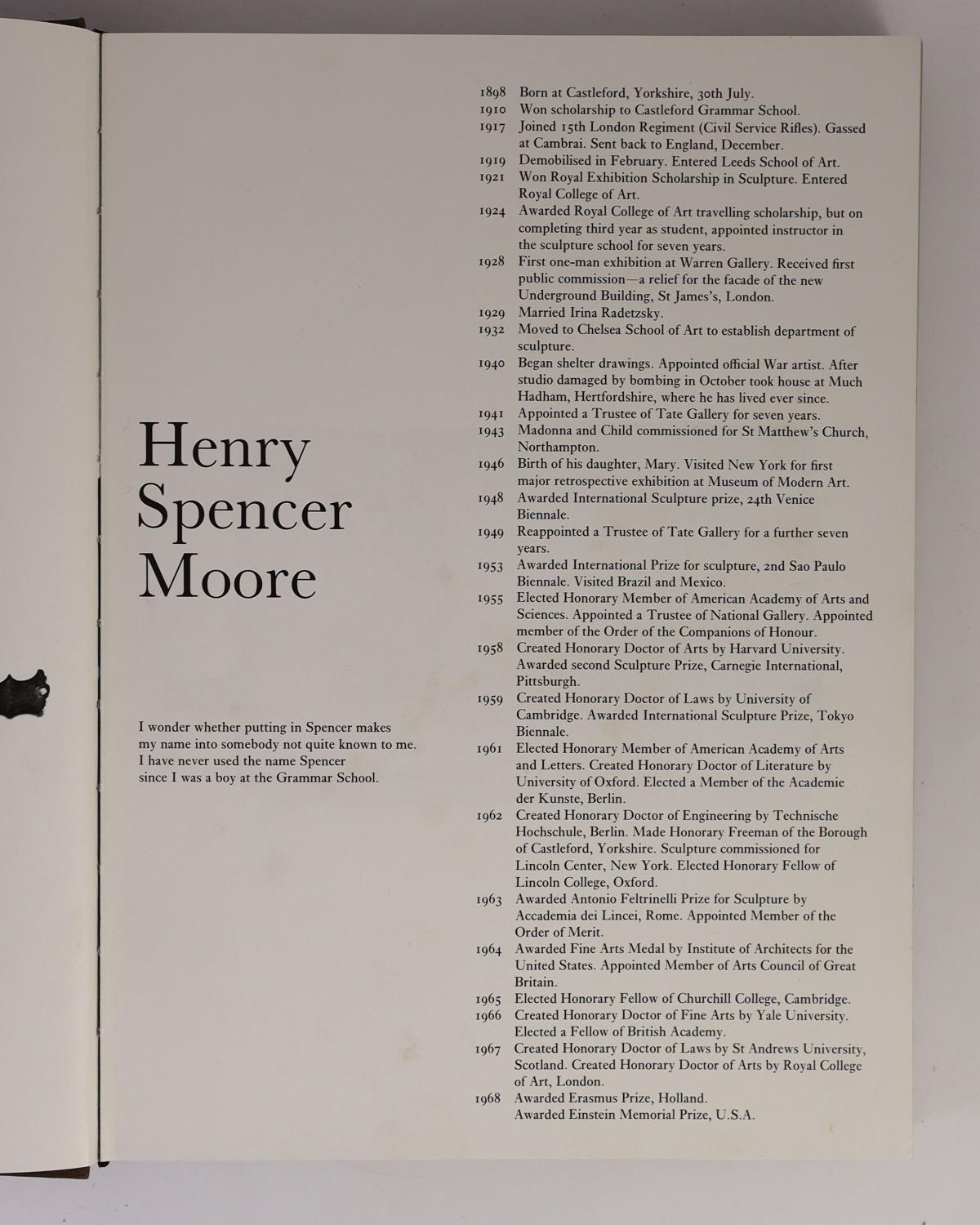 ° ° Hedgecoe, John - Henry Spencer Moore, 1st edition, with authors presentation inscription, - Image 4 of 5