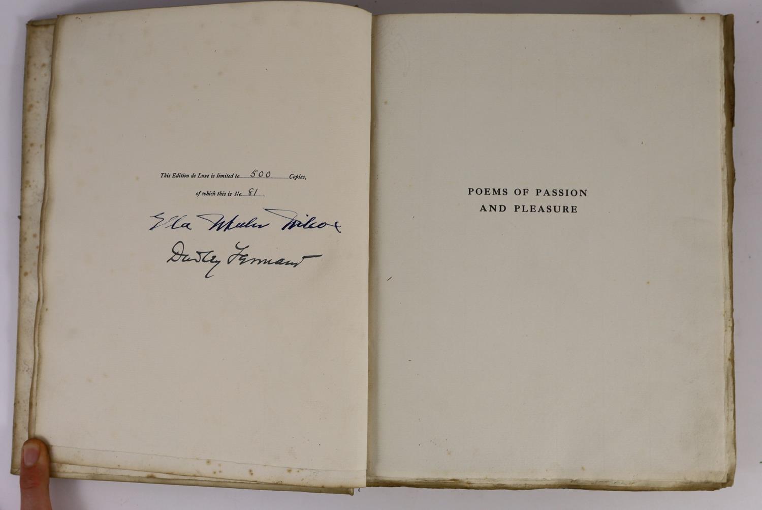 ° ° Wilcox, Ella Wheeler - Poems of Passion and Pleasure, de luxe issue, one of 500, signed by the - Image 2 of 4