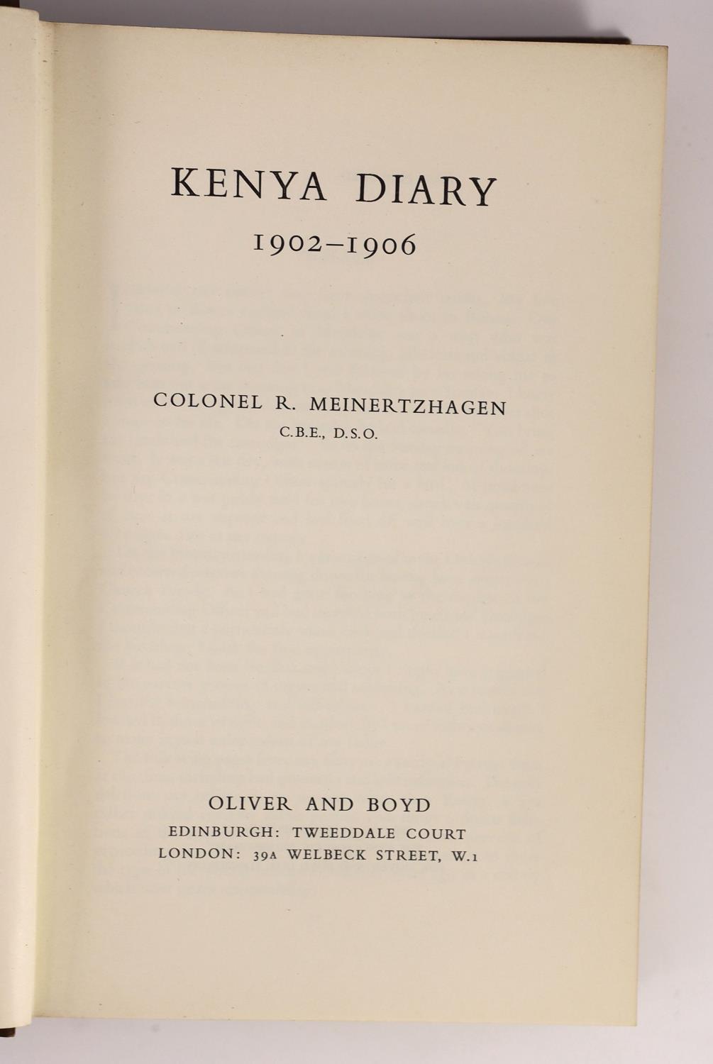 ° ° Meinertzhagen, Colonel Richard. Kenya Diary 1902 – 1906. Edinburgh & London, 1957. Original - Image 5 of 5