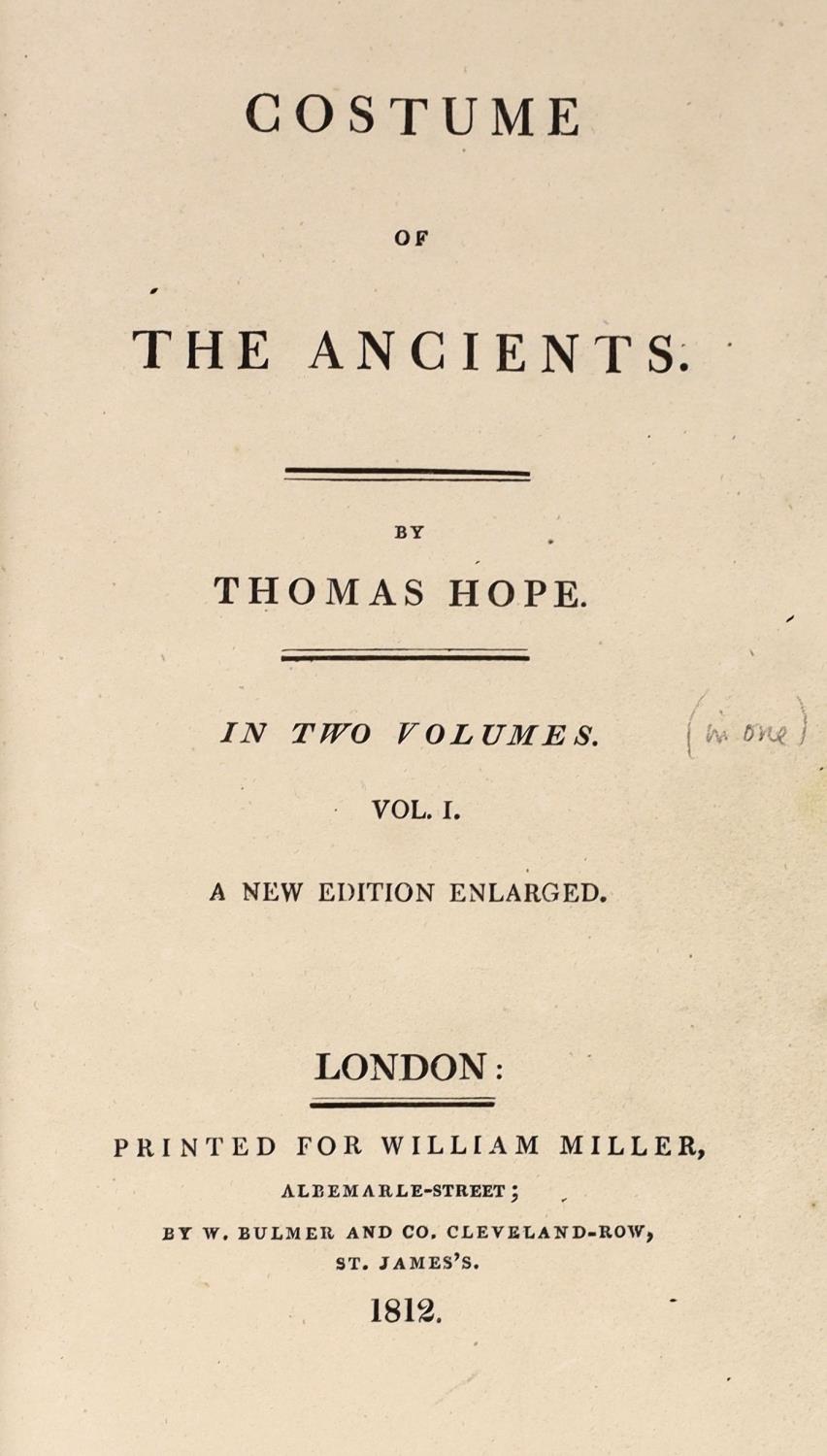 ° ° Hope, Thomas - Costume of the Ancients, 2nd edition, 2 vols in 1, 4to, later blind stamped